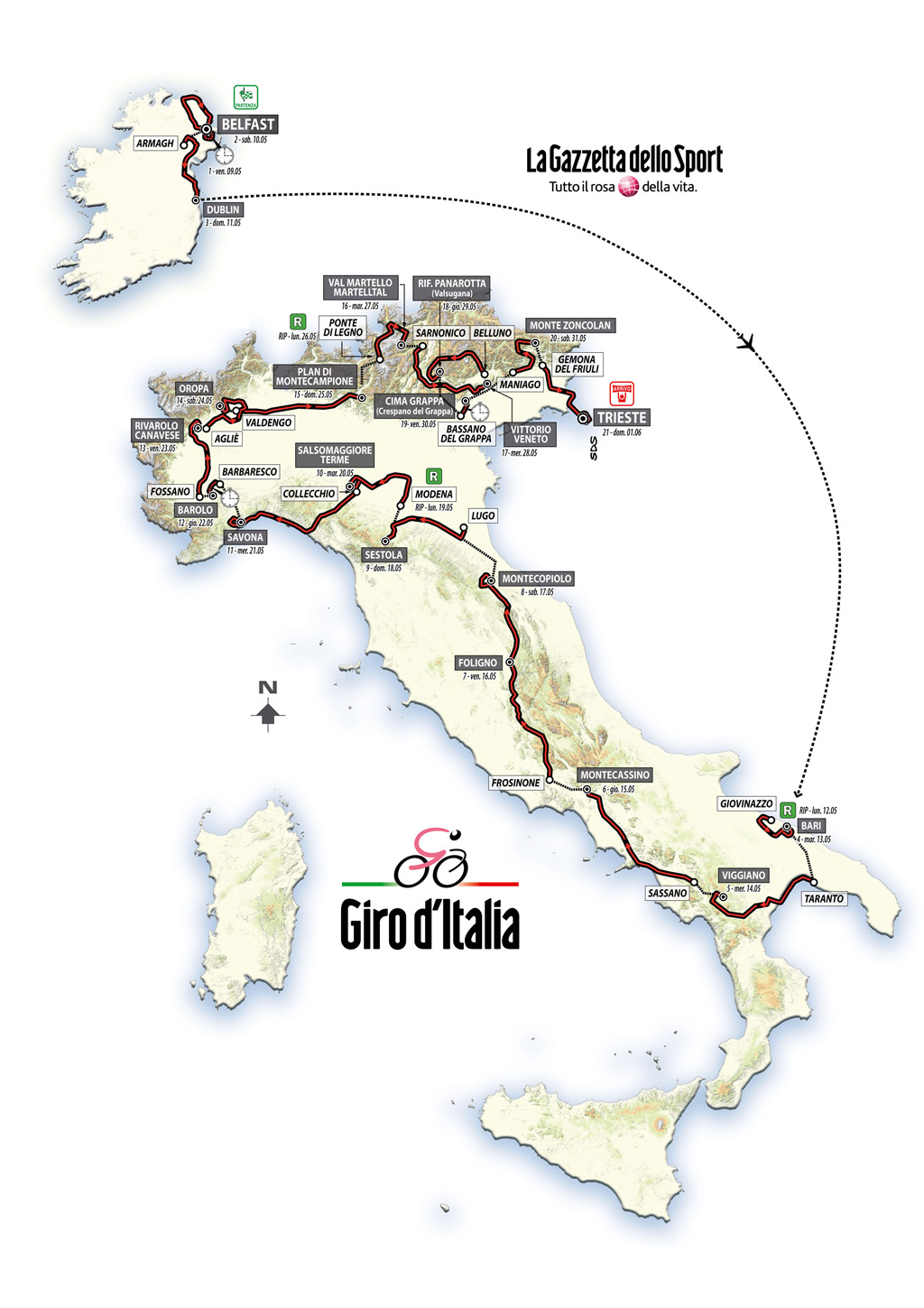 Von Belfast nach Triest. Der Giro d'Italia 2014 (c) La Gazetta dello Sport
